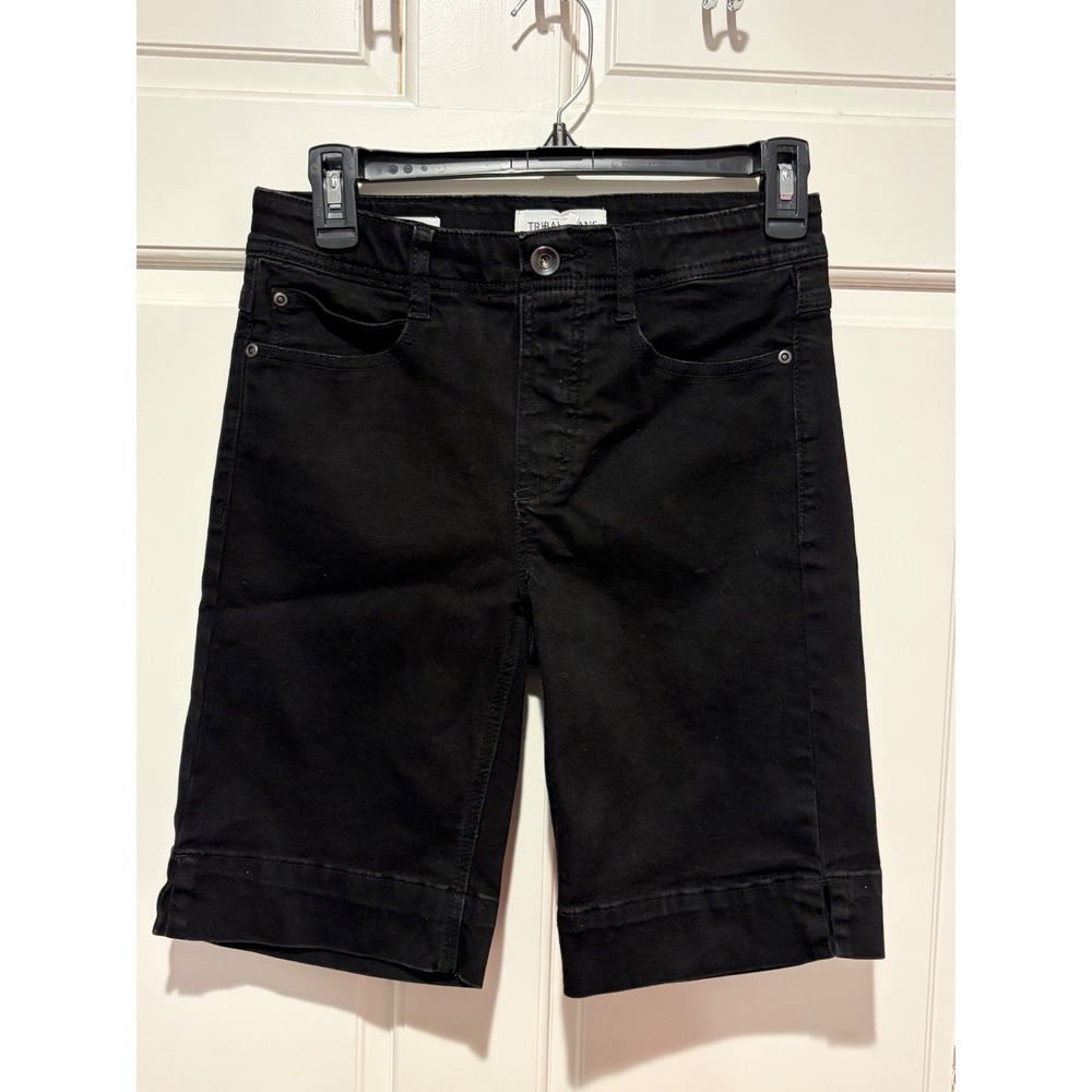 Tribal Jeans Audrey Mid-Rise Icon Fit Bermuda Shorts Black Size 2